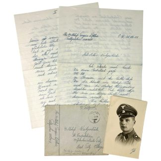 Original WWII Norwegian 'Norwegisches SS-Jagd-Ski-Bataillon' letter and portrait photo
