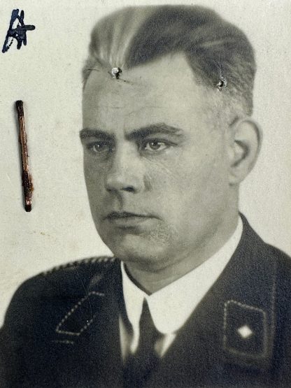 Original WWII Dutch SS pass photo with document