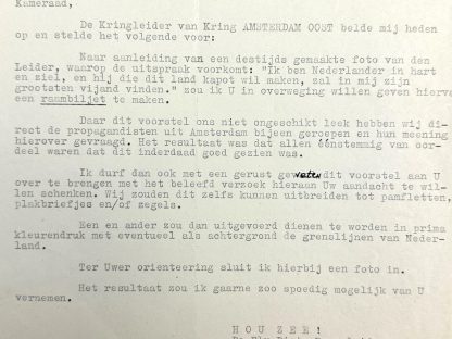 Original WWII Dutch NSB document from H.R.S. Zillles to Max Blokzijl