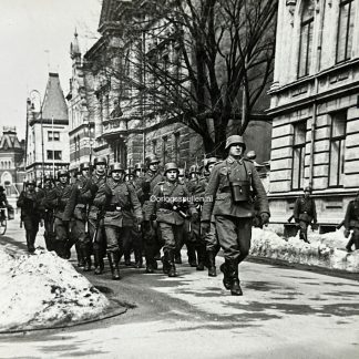Original WWII German large size photo - German soldiers in Kristiansand in Norway