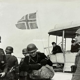 Original WWII German large size photo - German soldiers in Norway