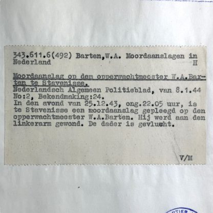 Verzet actie tegen NSB’er Barten in Stavenisse (Zeeland) document
