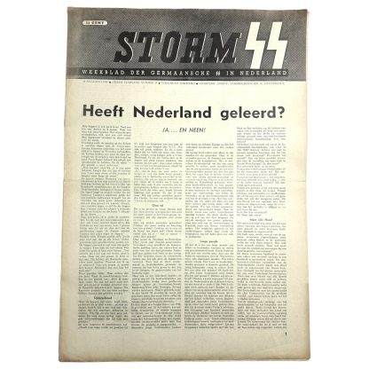 Original WWII Dutch Storm SS newspaper