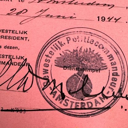Original WWII Dutch 'Landwacht Nederland' ID card
