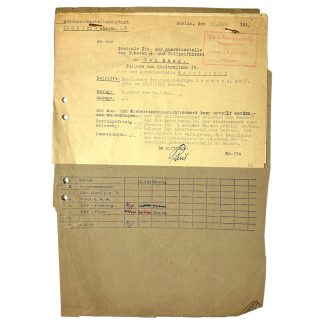 Original WWII German RSHA documents regarding a Belgian citizen living in Kerkrade/Maastricht (Limburg)