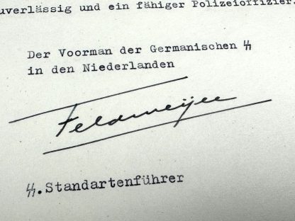 Original WWII Nederlandsche SS letter with autograph of Henk Feldmeijer