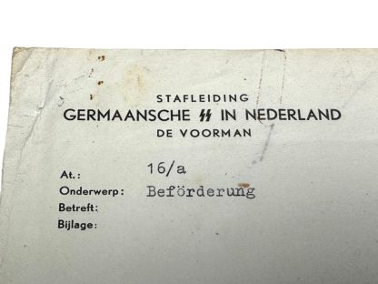 Original WWII Nederlandsche SS letter with autograph of Henk Feldmeijer