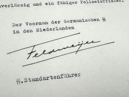 Original WWII Nederlandsche SS letter with autograph of Henk Feldmeijer