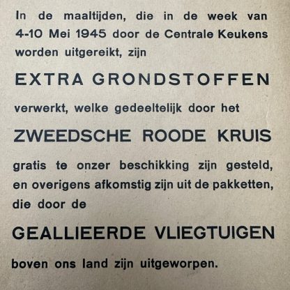 Original WWII Dutch food drops poster Den Haag