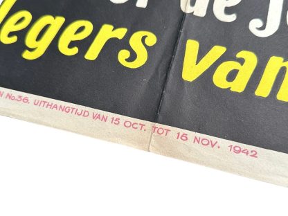 Original WWII Dutch collaboration poster 'De vangarmen van De Dollarpoliep worden afgesneden'