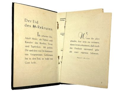 Original WWII German Waffen-SS SS pocket agenda 1945
