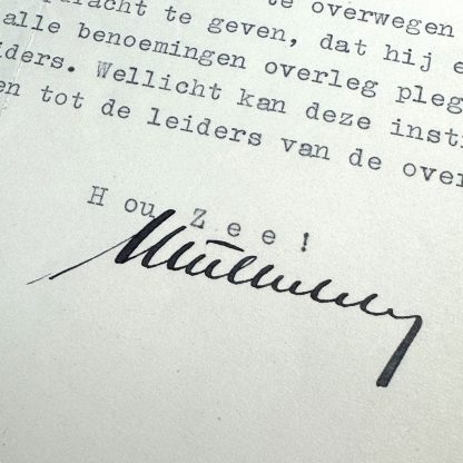 Original WWII Dutch NSB letter from Müller Lehning to Anton Mussert