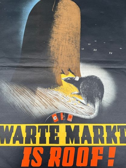 Original WWII Dutch poster 'Zwarte Markt is Roof!'