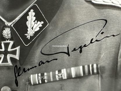Original WWII German Waffen-SS large size signed photo of Hermann Fegelein