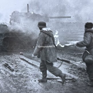 Original WWII German photo of a Russian tank attack that was repulsed