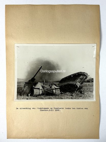 Original WWII German photo of destroyed Russian T34 after Stuka attack