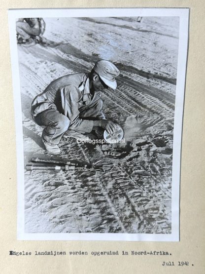 Original WWII German photo of British landmines being cleared in North Africa