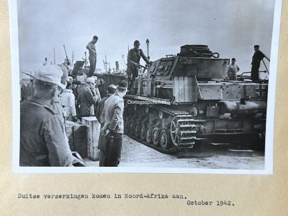 Original WWII German photo of German tanks arriving in North Africa