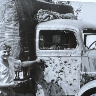 Original WWII German photo of a German LKW after a partisan attack