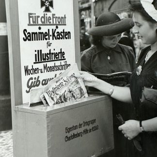 Original WWII German photo of a collection box for magazines in Berlin