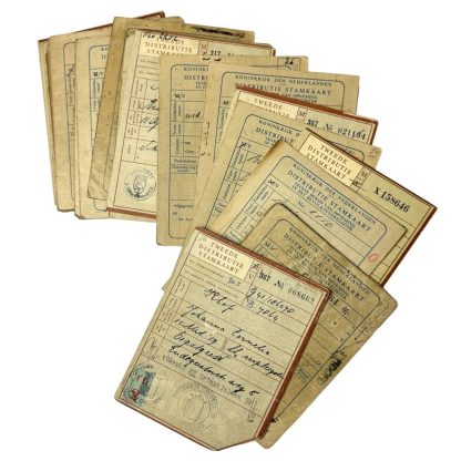 Original WWII Dutch lot of 29 Distributie Stamkaarten