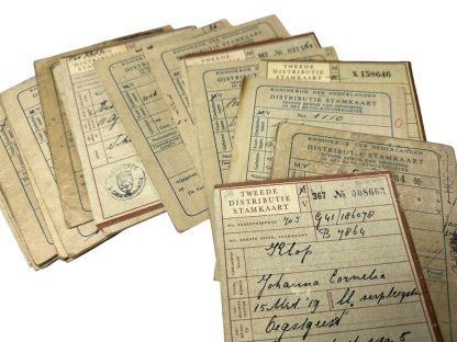 Original WWII Dutch lot of 29 Distributie Stamkaarten