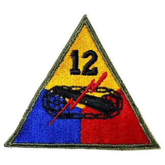 Original WWII US 12th Armored Division patch