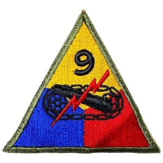 Original WWII US 9th Armored Division patch militaria World War II tanks