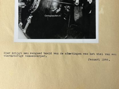 Original WWII German photo of a wheel from a crashed Allied bomber
