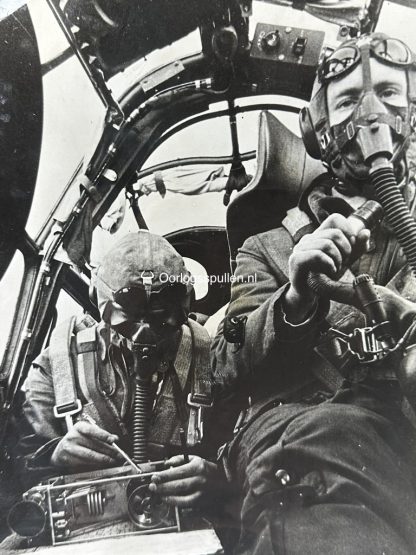 Original WWII German photo of Luftwaffe meteorologists during a flight