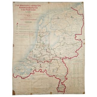Original WWII German Feldkommandantur map of the Netherlands