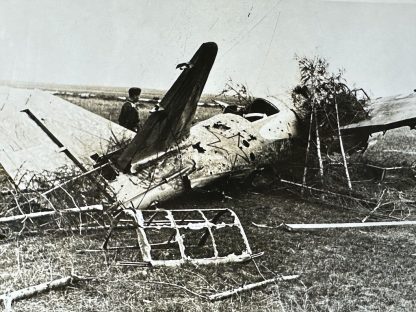 Original WWII German photo of a crashed Russian aircraft