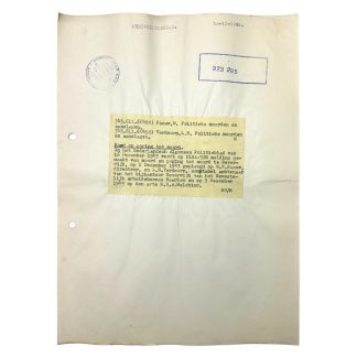 Original WWII Dutch NSB document regarding a resistance action in Beverwijk/Haarlem (Noord-Holland) verzet beverwijk Haarlem