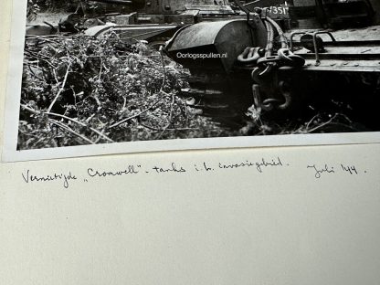 Original WWII German photo of knocked out British Cromwell tanks in Normandy