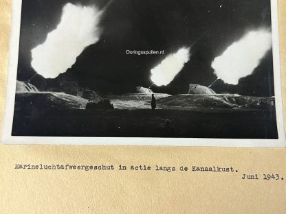 Original WWII German photo of the Navy anti-aircraft artillery in action at the Atlantikwall