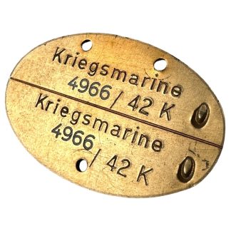 Original WWII German Kriegsmarine Erkennungsmarke militaria dog tag Navy