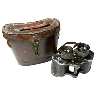 Original Pre 1940 Dutch army binoculars in leather case