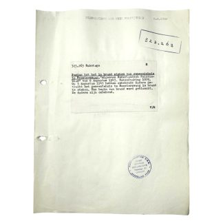 Original WWII Dutch NSB document regarding a resistance action in Beetsterzwaag (Friesland)