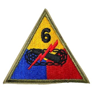 Original WWII US 6th Armored Division patch