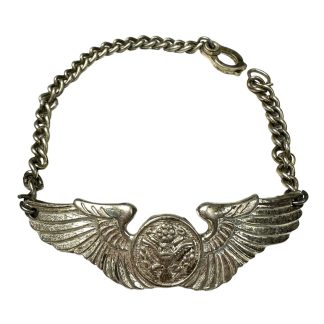 Original WWII USAAF Aircrew Wing silver bracelet