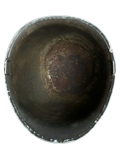 Original WWII US M1 fixed bale front seam helmet
