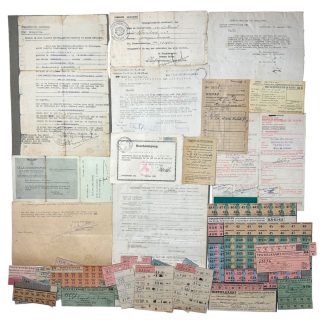 Original WWII Dutch document grouping of a prison guard from Groningen