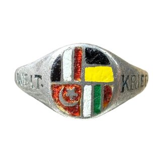Original WWI German silver 'Weltkrieg' ring