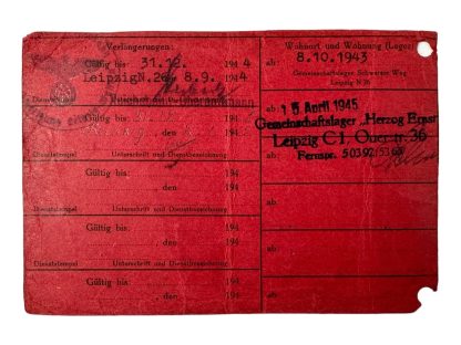 Original WWII German Reichsbahn ID card belonging to a Dutchman