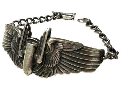 Original WWII USAAF Aerial gunner bracelet silver militaria Air Force World War II
