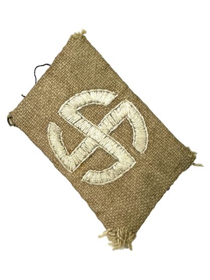 Original WWII Danish SS Schalburgkorps collar tabs set in khaki SS insignia militaria