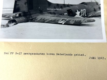 Original WWII German photo of a crashed American B-17 aircraft in the Netherlands