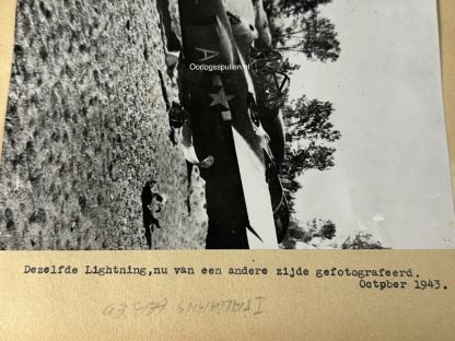 Original WWII German photo of a crashed American Lightning aircraft in Italy