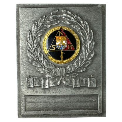 Original WWII Dutch NSB ‘Strijd & Offer’ plaque with NSB photo militaria