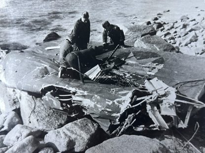 Original WWII German photo of a crashed American aircraft